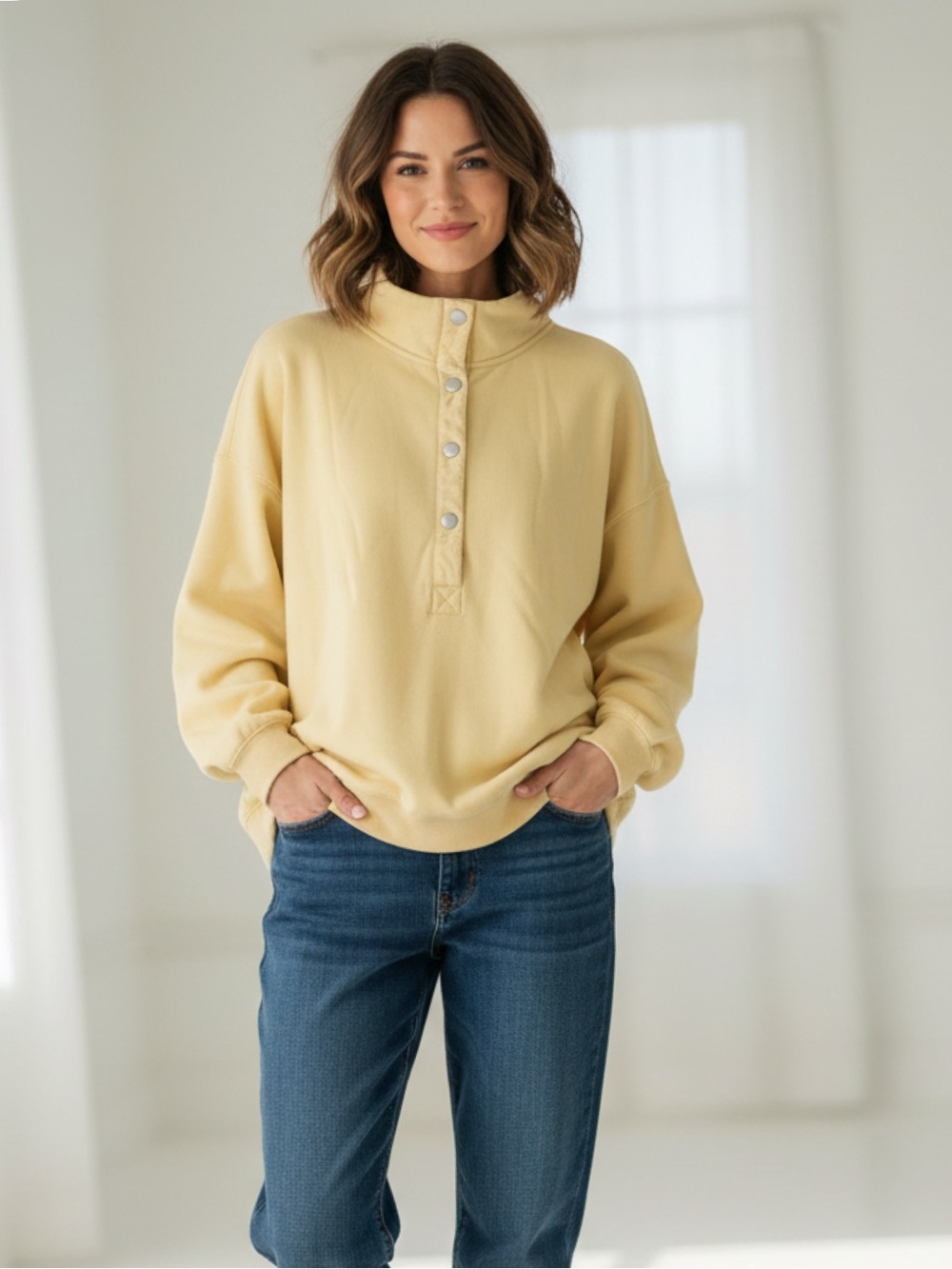 Pullover Funnel Neck Sweatshirt -Like New - 32"p2p 28" length